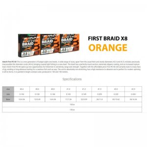 Braided Line Intech First Braid X8 Orange 150m