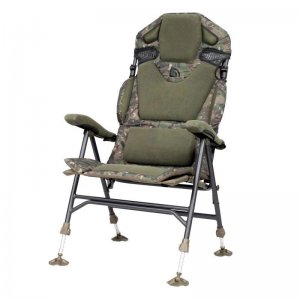Trakker Křeslo komfortní s područkami Levelite Camo Longback Recliner