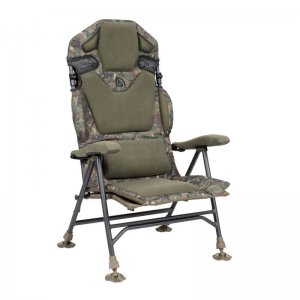 Trakker Křeslo komfortní s područkami Levelite Camo Longback Recliner