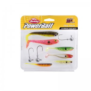 Sada gumových nástrah a jigových hlaviček Berkley Pro Pack jig Minnow Dark Water