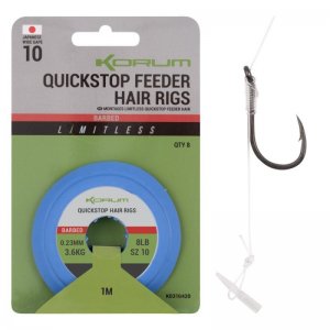 Limitless Quickstop Feeder Hair Rigs 8 ks 1m